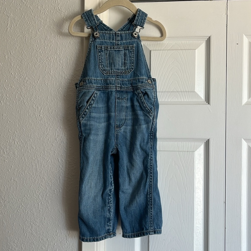 Gap Kids Denim Jeans Button Snap Overalls